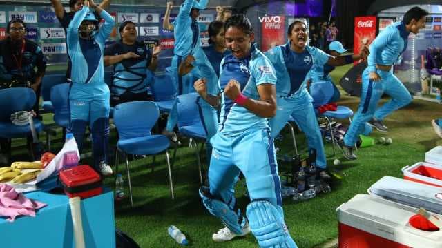 A high-quality advertisement for women's cricket in India