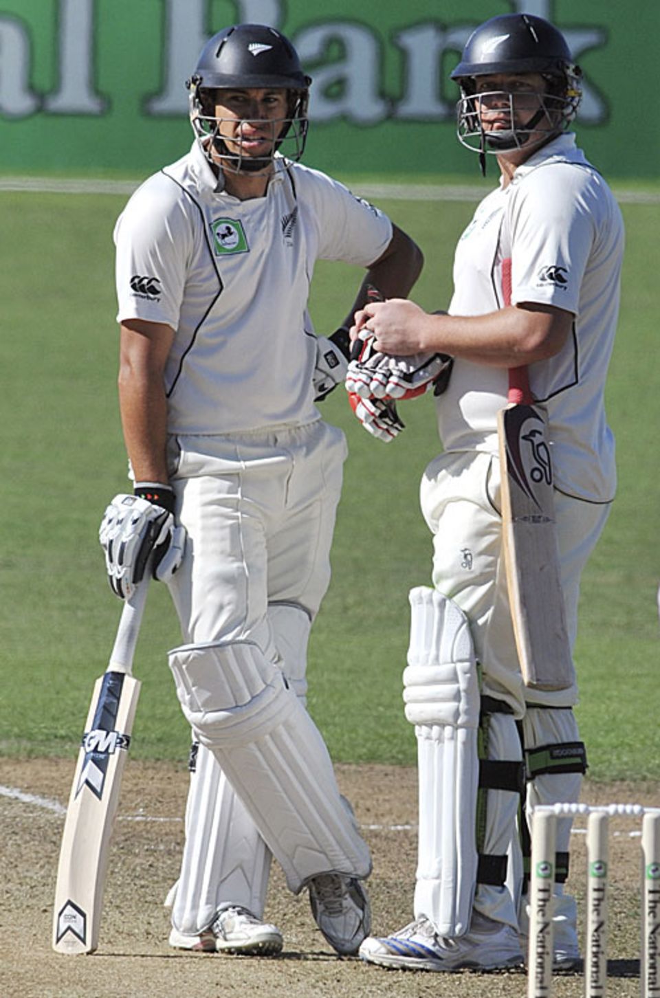 Ross Taylor and Jesse Ryder take a breather
