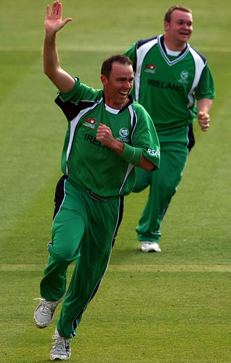 Trent Johnston goes off on a victory run