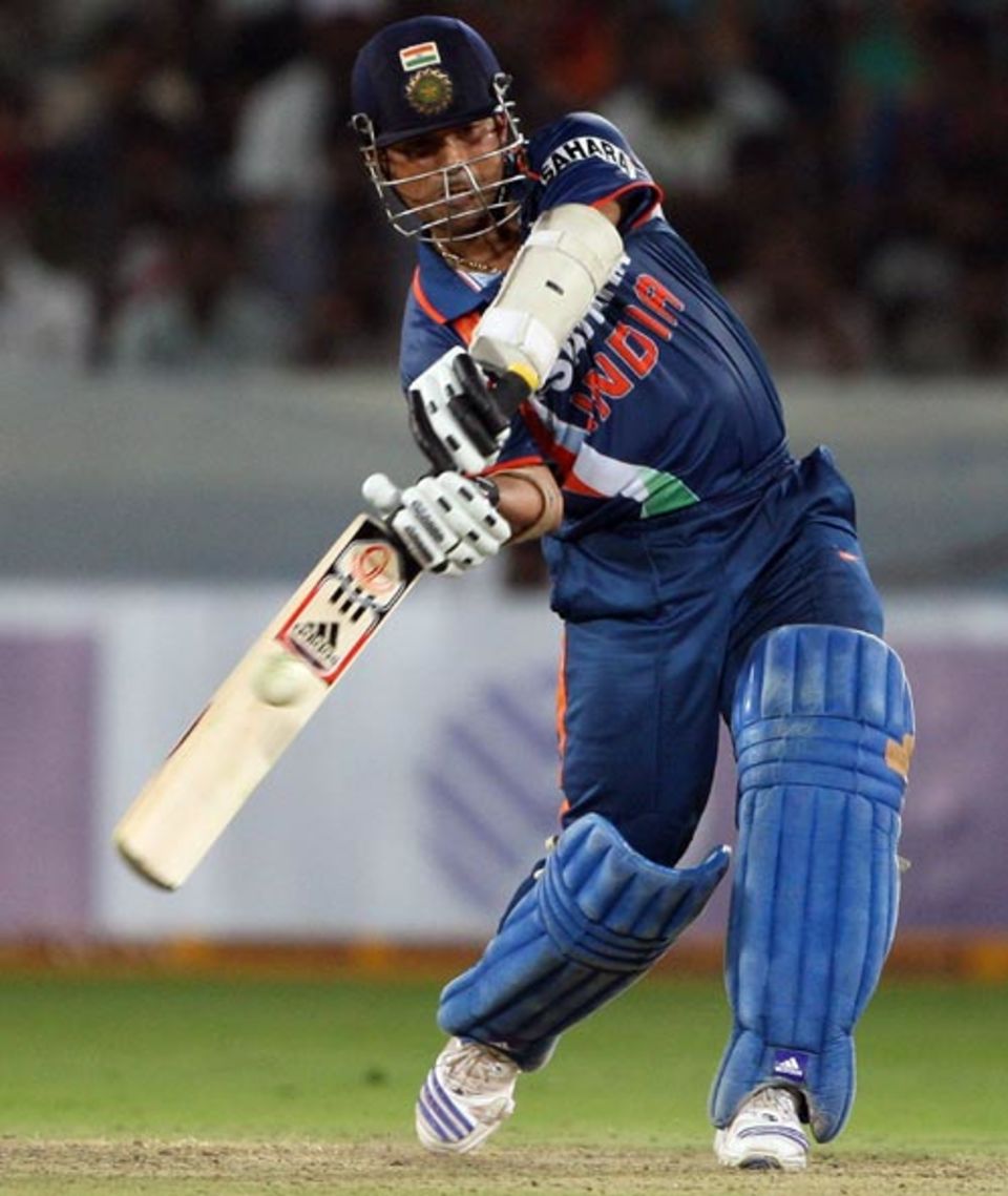 Sachin Tendulkar hits down the ground