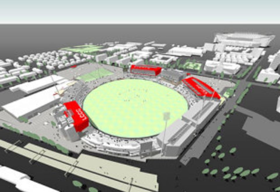 A computer-generated image of what the 'new' Old Trafford will look like