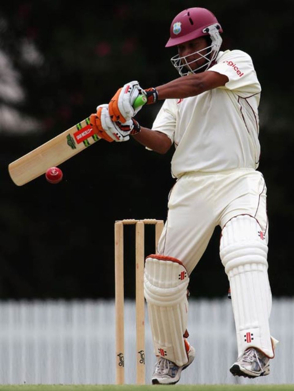 Ramnaresh Sarwan drives off the back foot