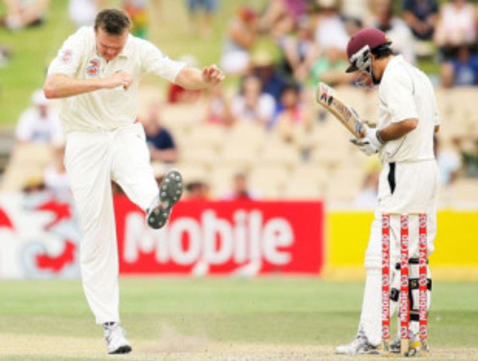 Doug Bollinger's passionate nature was on display in Adelaide, where he kicked the turf in anger at a decision going against him