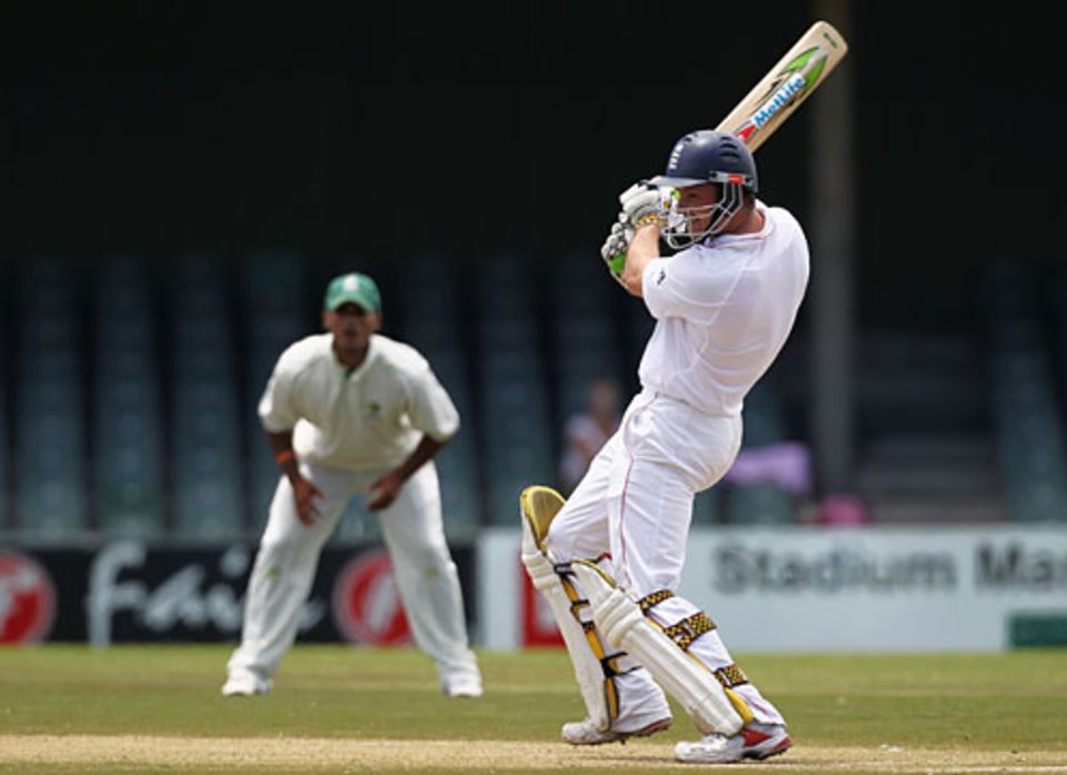 Andrew Strauss spent valuable time at the crease