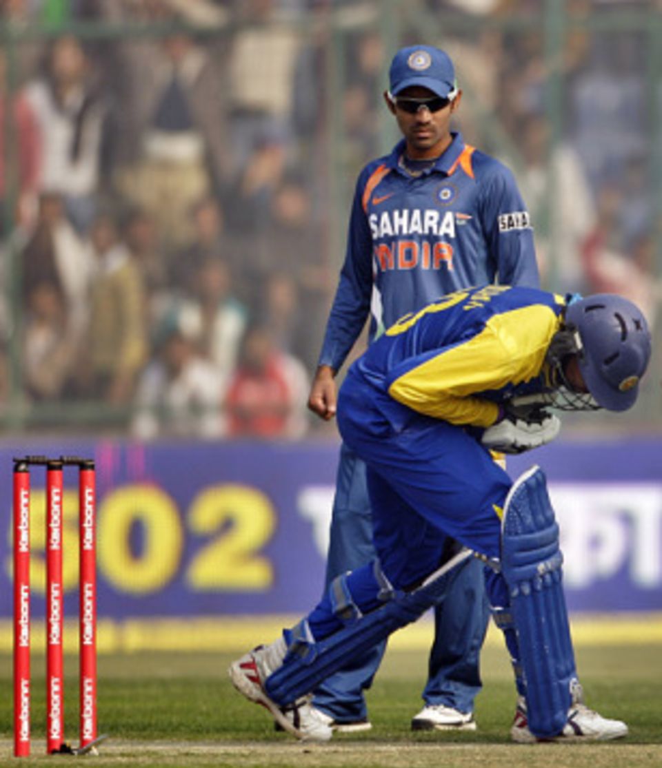 Tillakaratne Dilshan was struck a fierce blow
