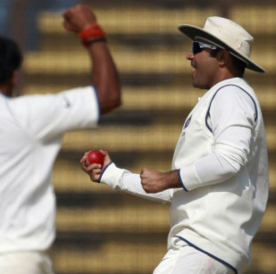 Virender Sehwag is expressive on the field, but when it comes to the media conference he's a sober man