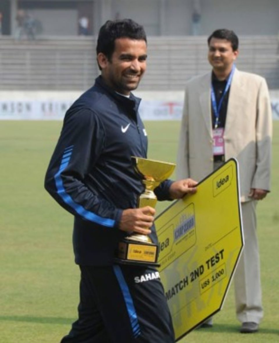 Zaheer Khan was Man of the Match for his ten-wicket haul