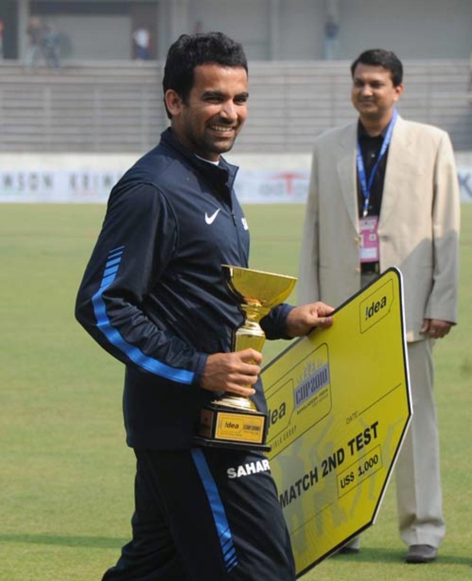 Zaheer Khan was the Man of the Match for his ten-wicket haul