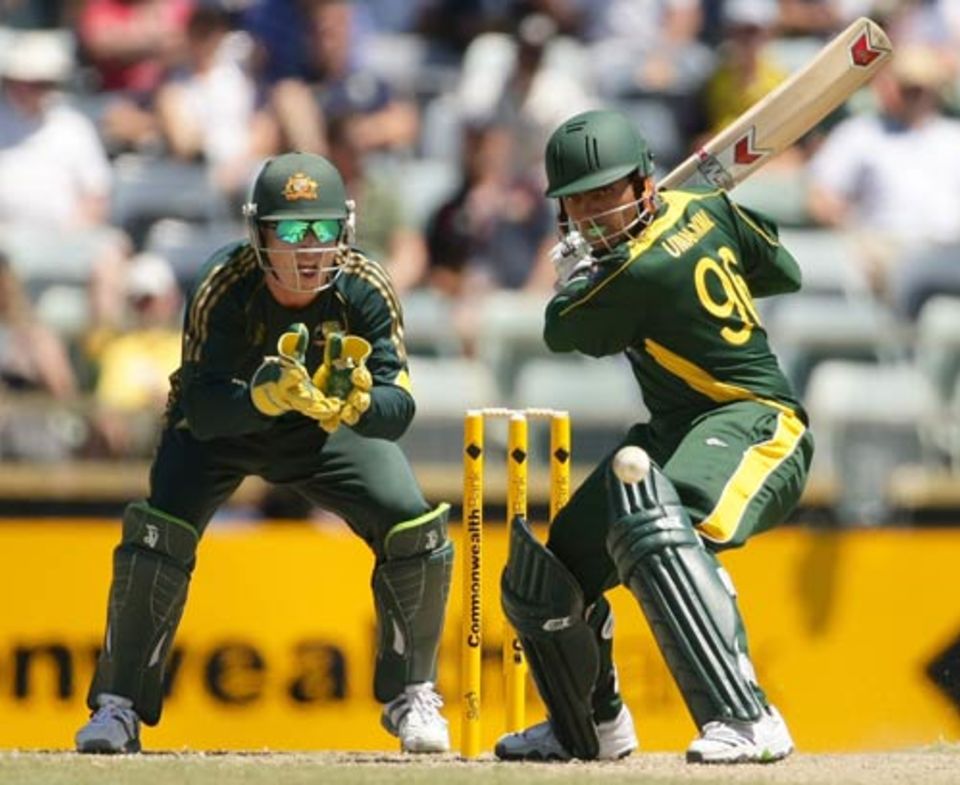 Umar Akmal rocks back to cut