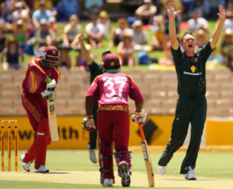 Chris Gayle falls lbw to his nemesis in Adelaide