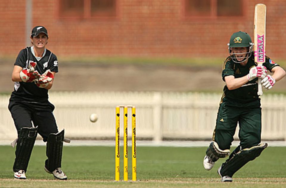 Alex Blackwell drives during her innings of 92