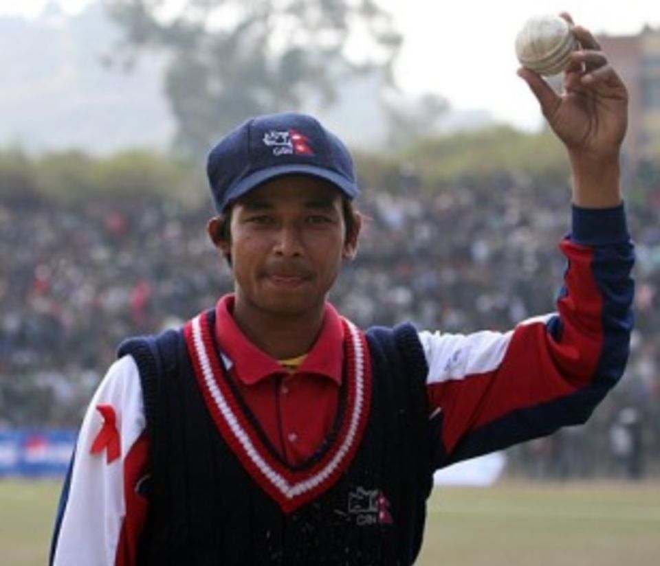 Super seven: Rahul Vishvakarma with the ball that helped him take 7 for 15