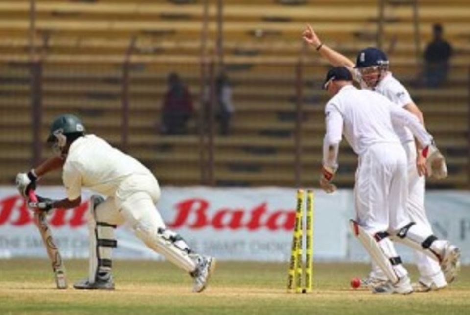 Left-handers have found Graeme Swann particularly tough to handle, and here another one, Bangladesh's Tamim Iqbal, is left clueless