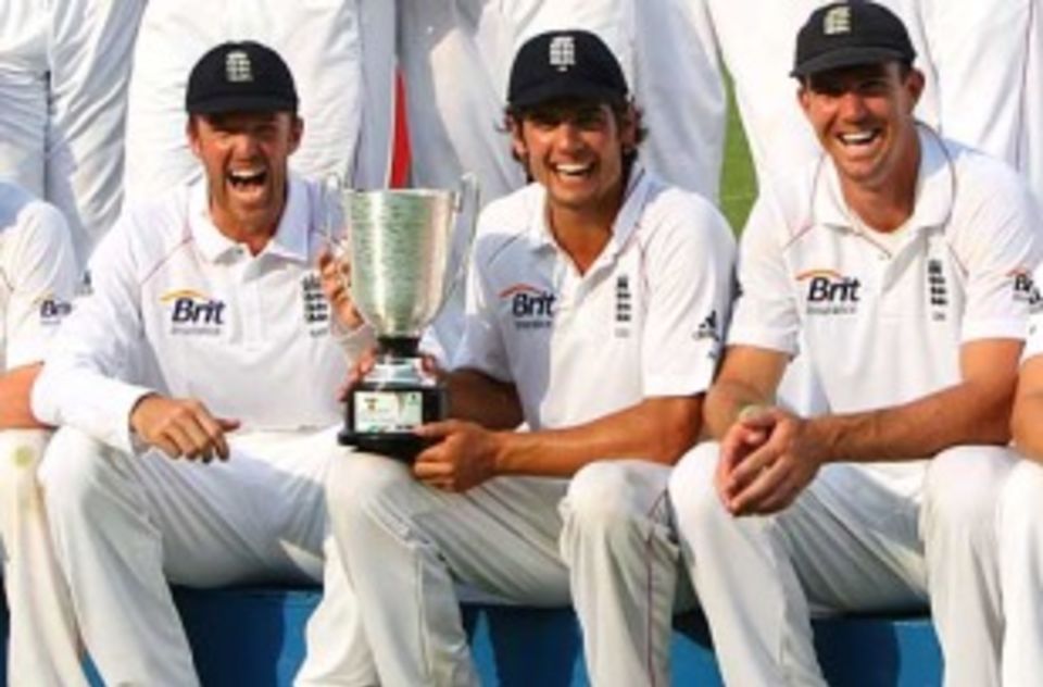 Another trophy in the bag for Alastair Cook, who captained England to a clean sweep in Bangladesh...albeit with a few tense moments