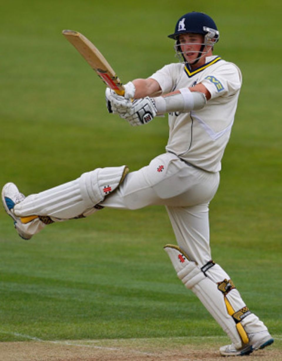 Chris Woakes declared with his century in sight