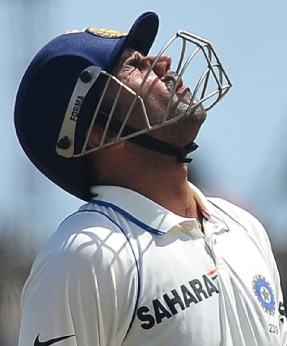 Virender Sehwag had some luck but fell prey to seemingly defensive tactics from the hosts