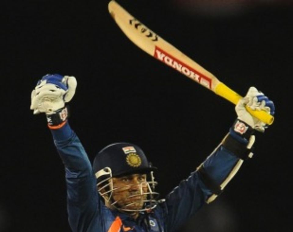 Virender Sehwag was denied an ODI hundred when Suraj Randiv bowled a no-ball to end the match