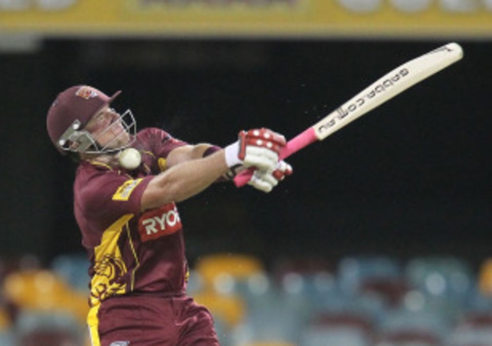 Ryan Broad picked up a sore neck from a Brett Geeves short ball. Bowlers being allowed two bouncers an over adds a different element to the 45-over game