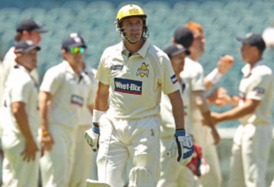 Michael Hussey departs without scoring after being caught by his brother