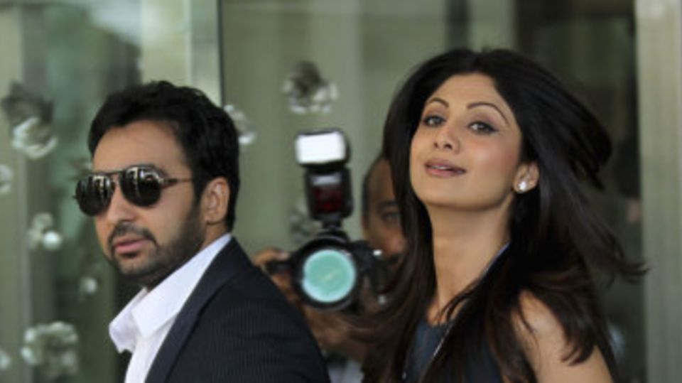 Shilpa Shetty and Raj Kundra arrive at the hotel for the IPL auction