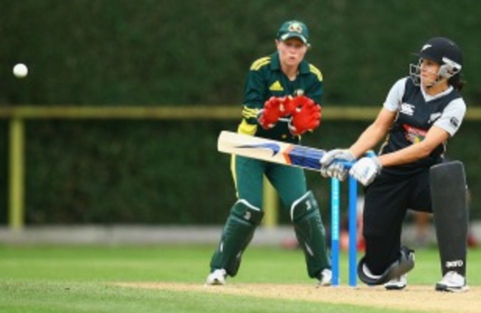 Sara McGlashan reverse sweeps during her half-century