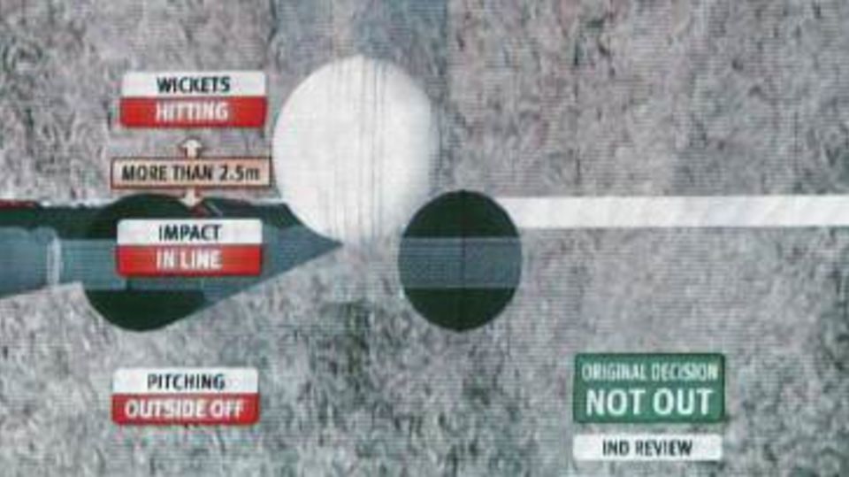 The altered 2.5metre rule came into application during an lbw appeal against Alex Cusack