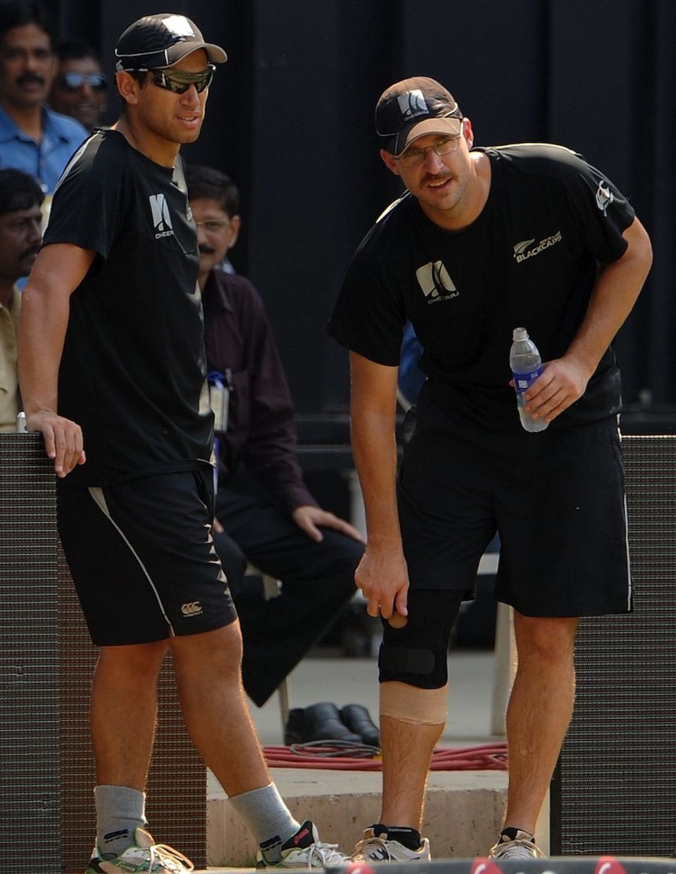 Ross Taylor and Daniel Vettori at a training session in Mumbai