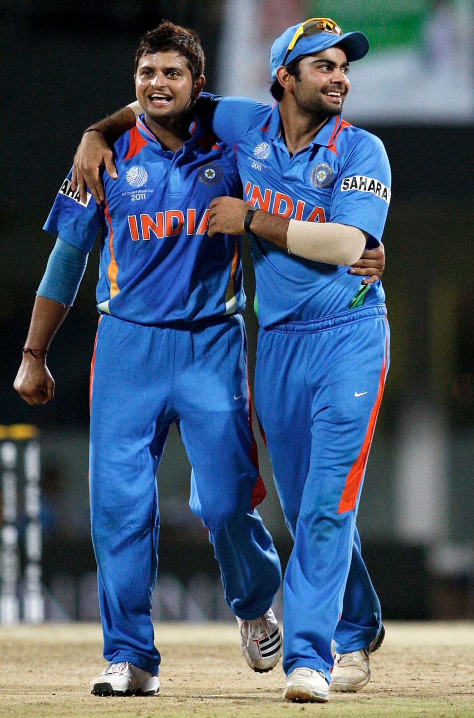 Virat Kohli congratulates Suresh Raina on dismissing Darren Bravo