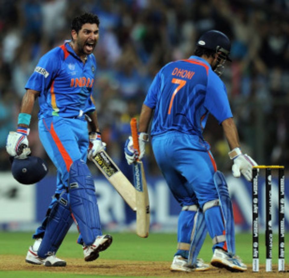 MS Dhoni was confused with emotion for a moment after hitting the winning runs, before he reached for a stump