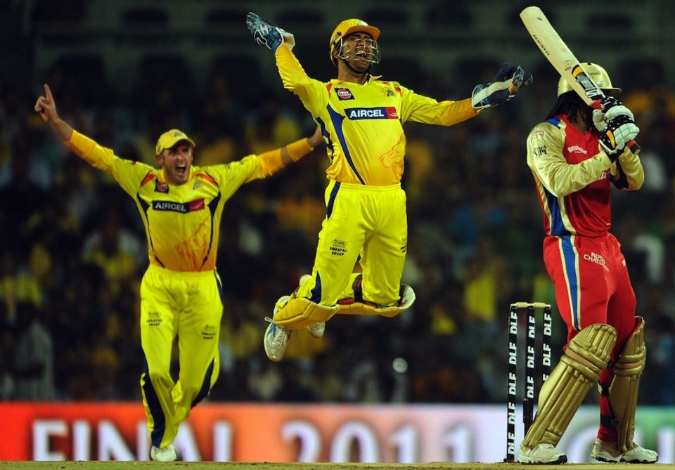 Chris Gayle could have taken the 2011 final away from Super Kings; he was out for a three-ball duck