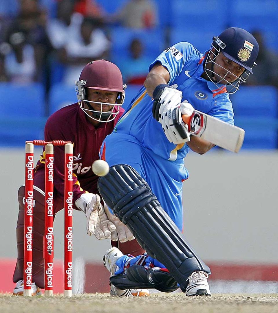 Suresh Raina fell playing the slog-sweep