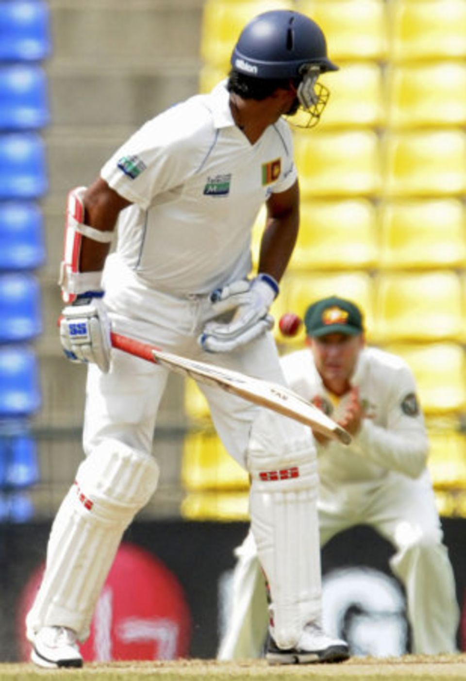Kumar Sangakkara was caught at slip in the fourth over of the day