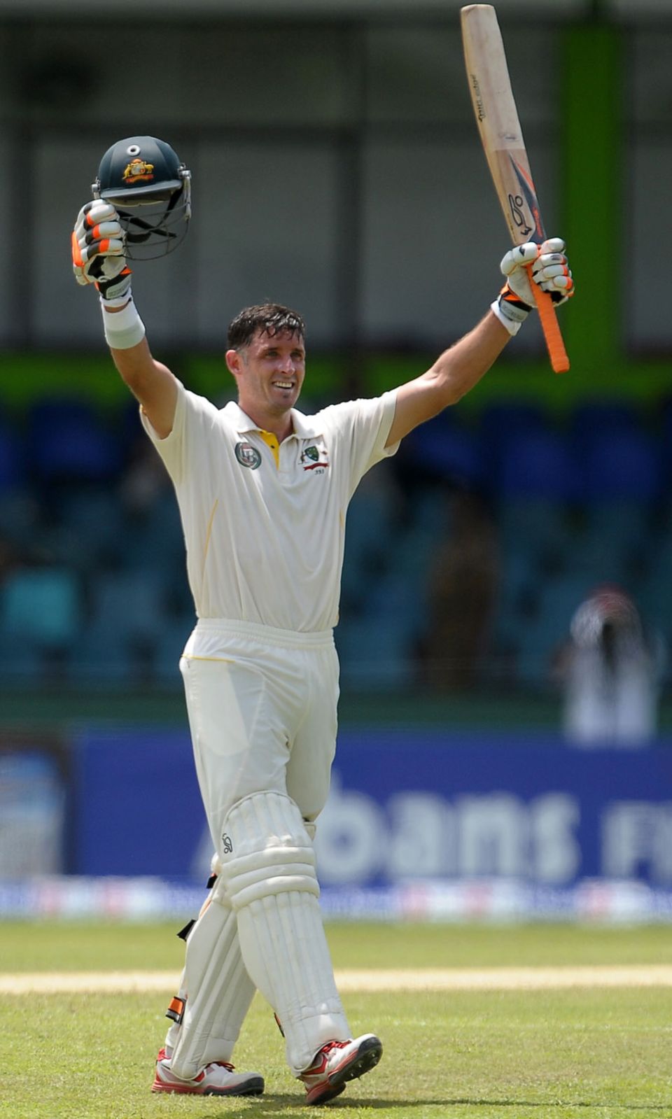 Michael Hussey reached his century off 157 balls
