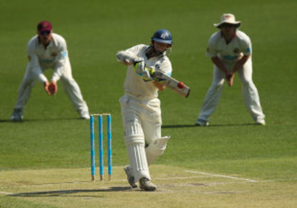 Chris Rogers pulls during his busy knock