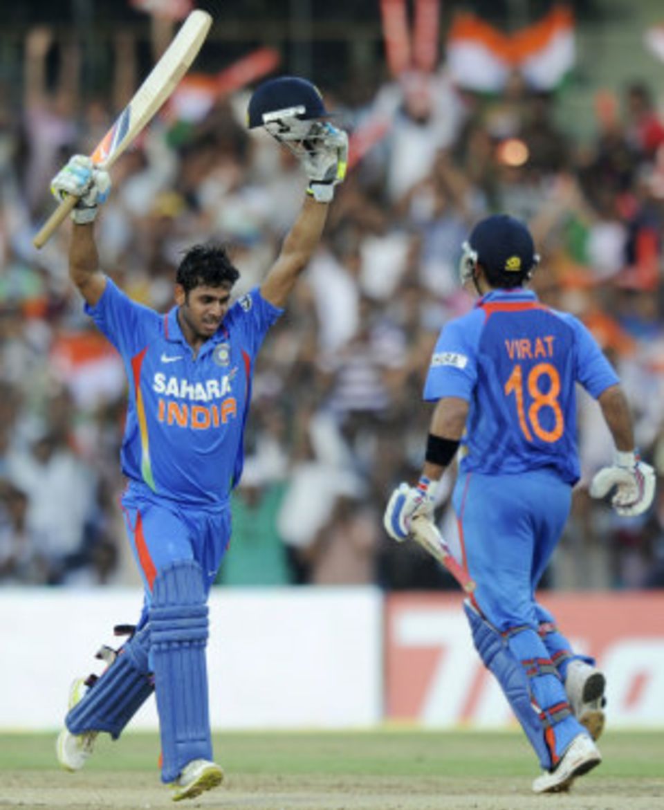 Manoj Tiwary's maiden ODI hundred set up India's total of 267