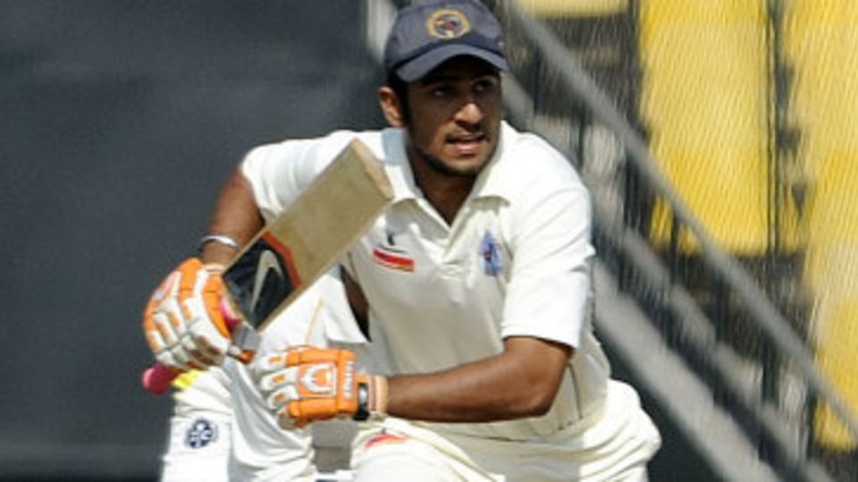 Manprit Juneja takes a run during his debut double-hundred