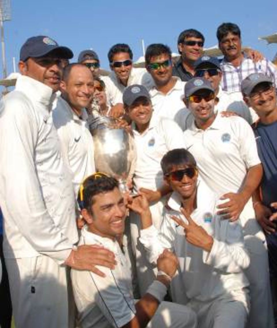 Rajasthan celebrate their second consecutive Ranji Trophy title