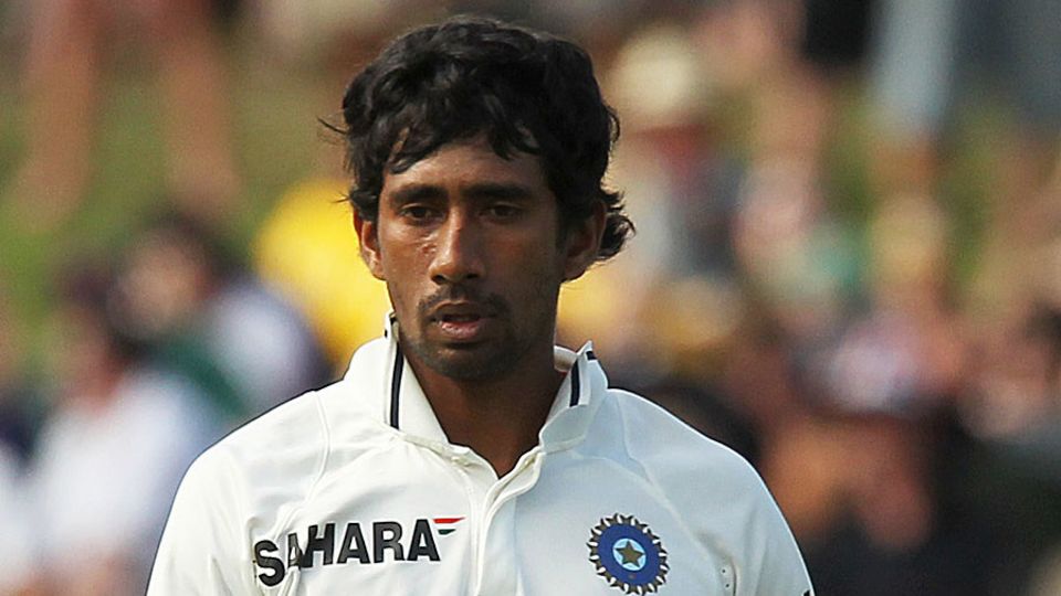 Wriddhiman Saha during a break in play