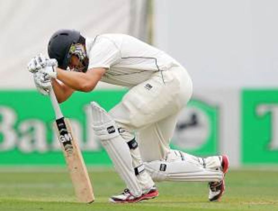 Ross Taylor suffered his calf problem in the Test against Zimbawbe