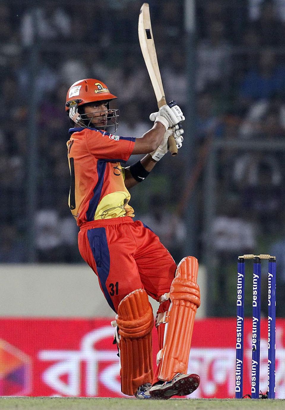 Anamul Haque pulls during his unbeaten 49