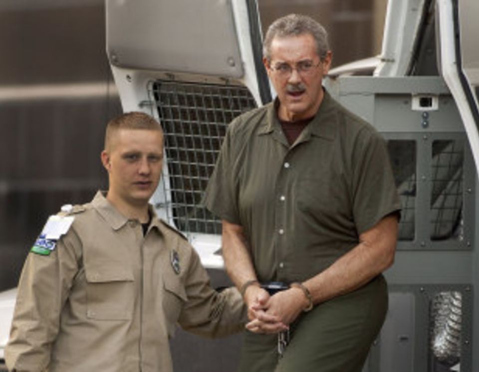 Allen Stanford arrives at the courthouse in Houston where he was found guilt on 13 counts of fraud
