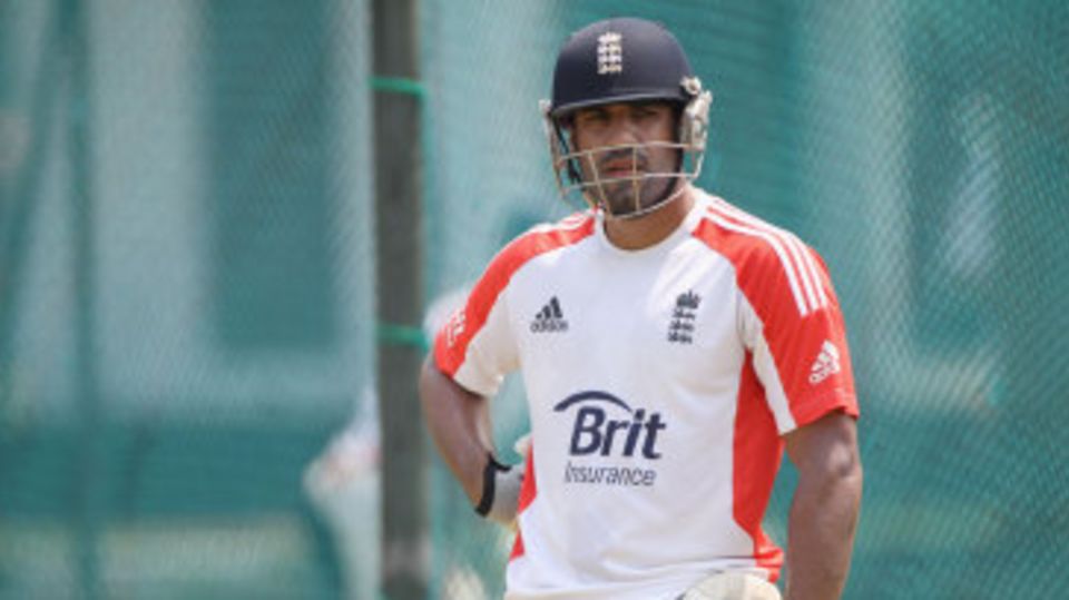 Ravi Bopara in the England nets ahead of the first Test against Sri Lanka