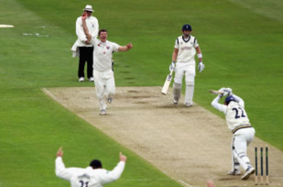 Matt Coles picked up the first wicket, bowling Joe Sayers