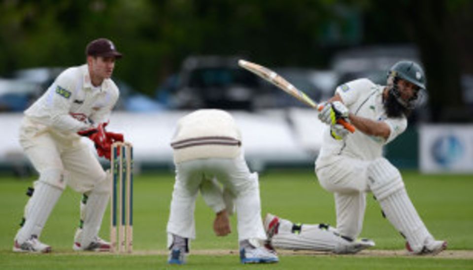 Moeen Ali reached a half-century as Worcestershire began to address a dismal batting record this season