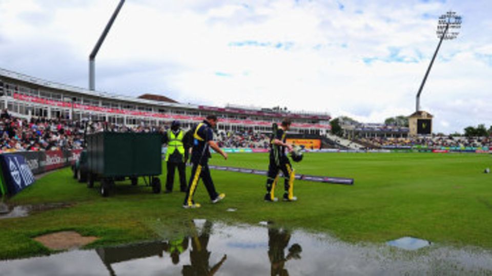 Despite some glimmers of sun there was plenty of water at Edgbaston