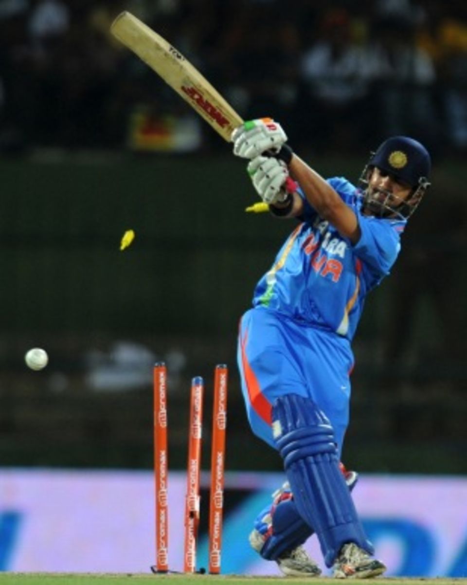 Gautam Gambhir's fourth attempt to slog the ball was one too many