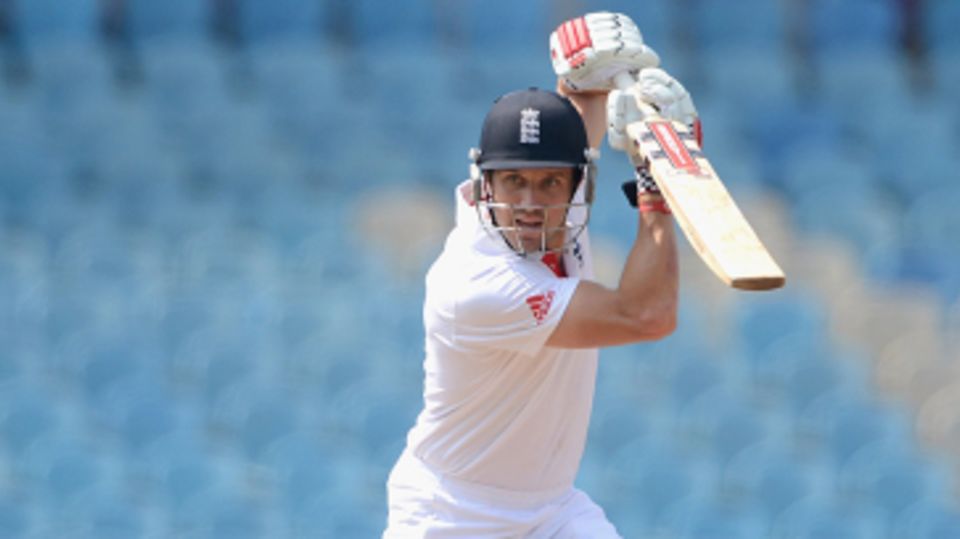 Nick Compton plays a square drive