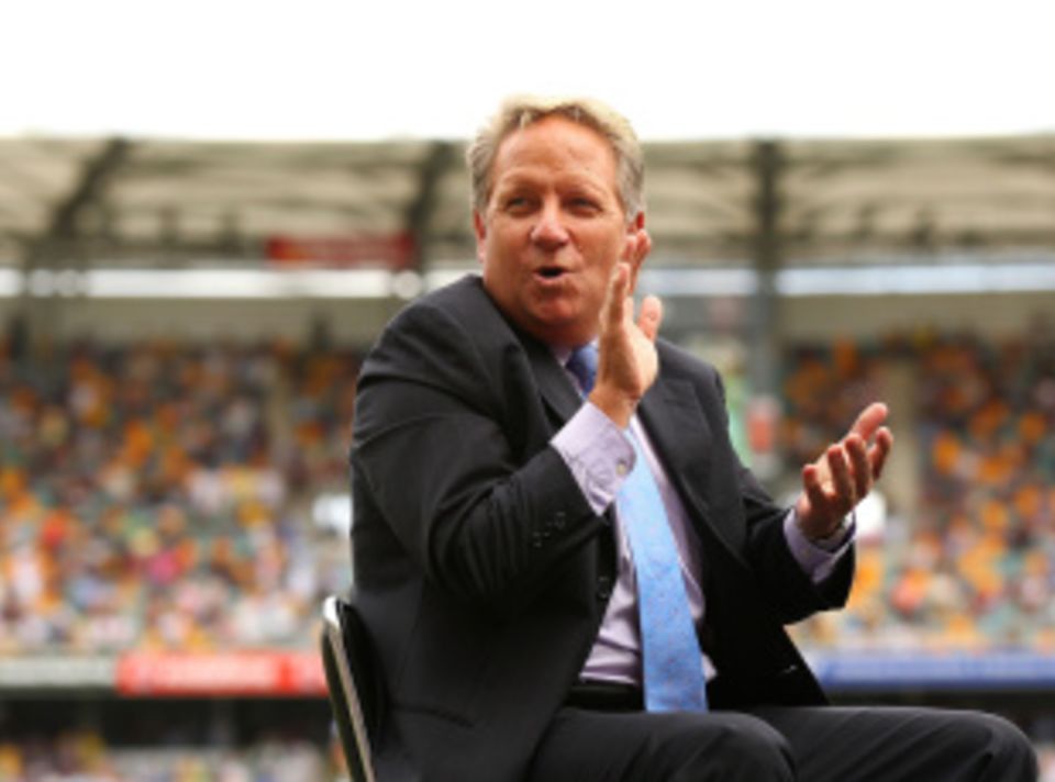 Ian Healy being taken on a lap of honour during the first Ashes Test in Brisbane, 2010
