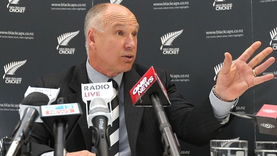 New Zealand Cricket chief executive David White at a press conference