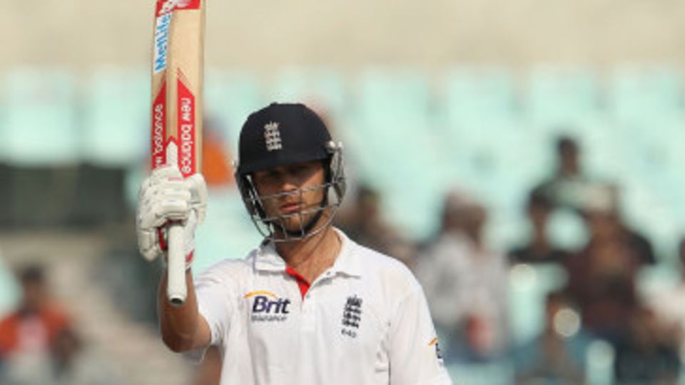Jonathan Trott recorded his Test first half-century of the tour